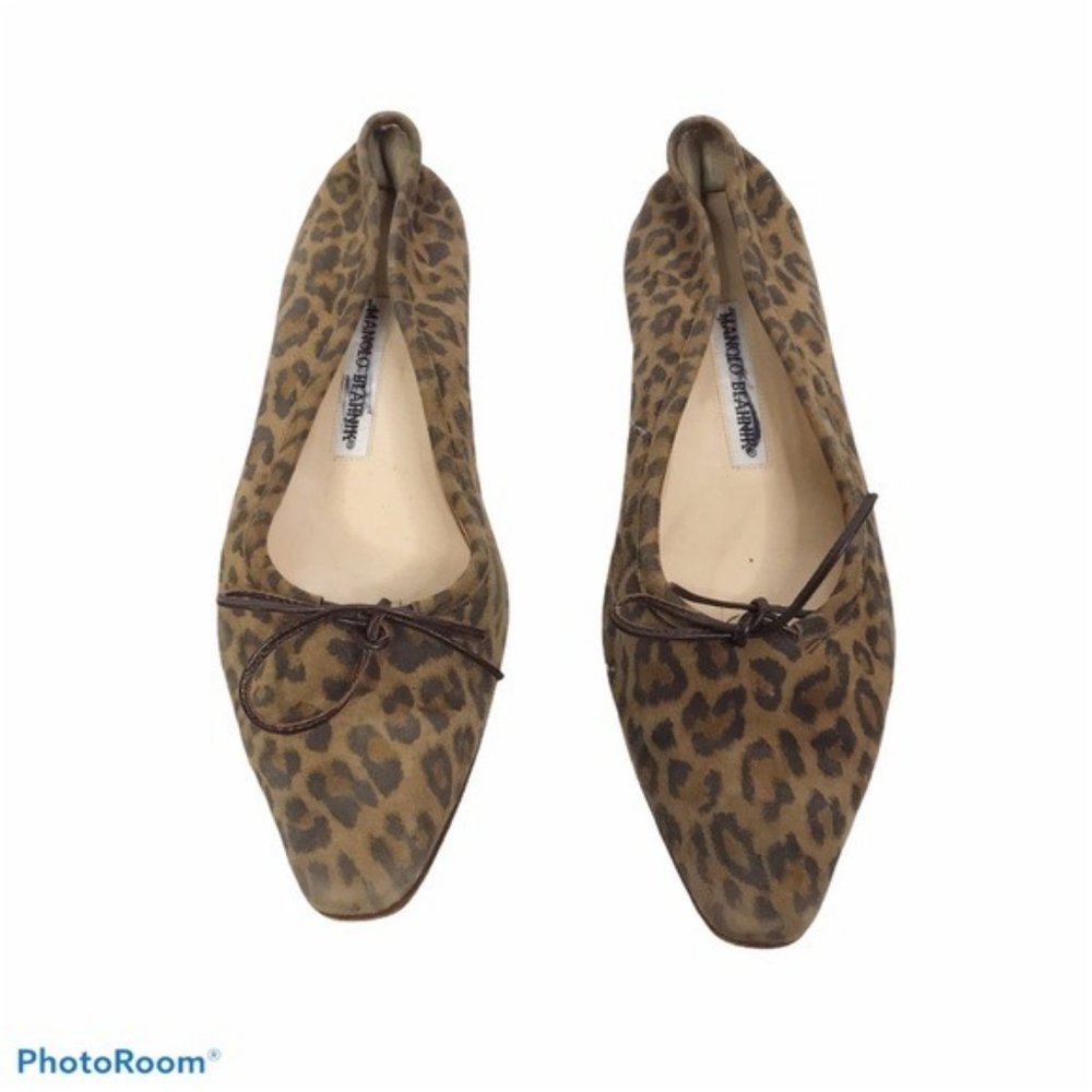 Manolo Blahnik leopard print ballet flats